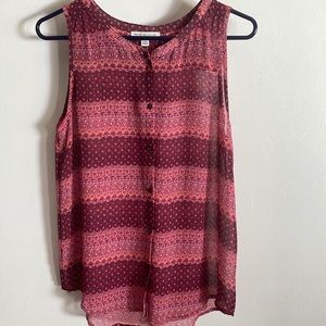 Pink Printed Sheer American Eagle Top, Size: M